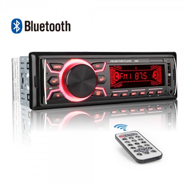 MEKUULA Universal Car Radio FM Bluetooth, 4 * 60W * MP3 Car Stereo with USB / Micro SD Ports AUX Input Remote Control Built-in Microphone