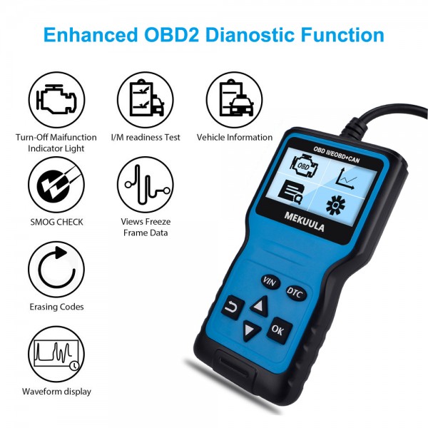 MEKUULA OBD2 Reader Universal OBDII Car Diagnostic Scanner Tool for Car Engine 
