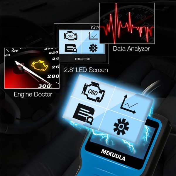 MEKUULA OBD2 Reader Universal OBDII Car Diagnostic Scanner Tool for Car Engine 