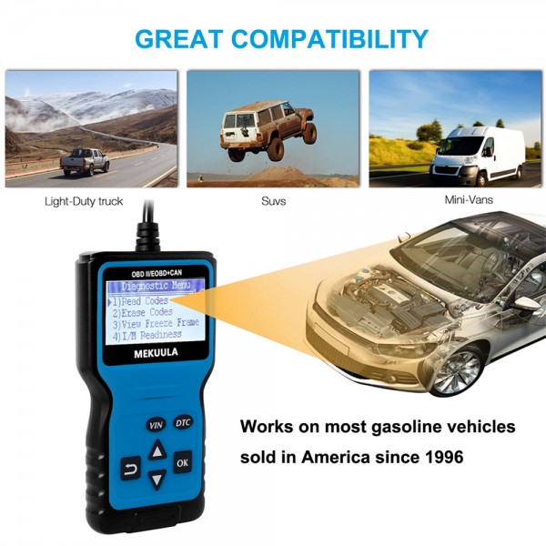 MEKUULA OBD2 Reader Universal OBDII Car Diagnostic Scanner Tool for Car Engine 