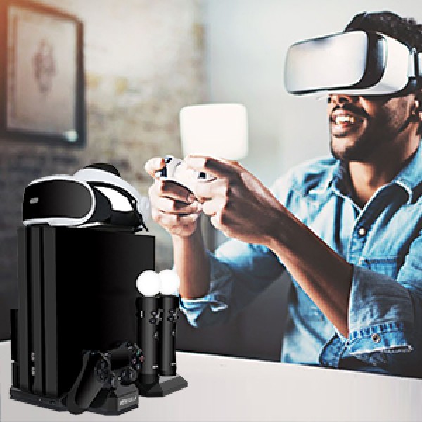 MEKUULA PS4 / PS4 Slim / PS4 Pro Vertical Stand Storage Dual Cooling Fan Cooler