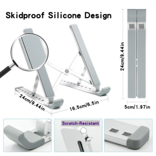 Laptop Stand Aluminum Alloy Desktop Laptop Holder Dock Adjustable Foldable Tablet Mount