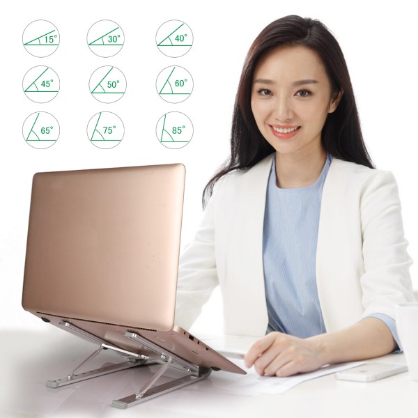 Laptop Stand Aluminum Alloy Desktop Laptop Holder Dock Adjustable Foldable Tablet Mount