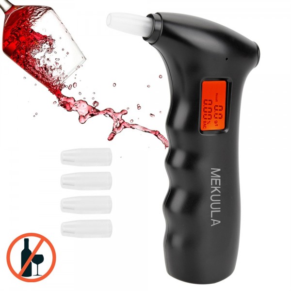 MEKUULA Electronic Alcohol Tester, Digital Alcohol Tester, Breathalyzer Portable Alcohol Tester with LCD Screen + 5 Tips