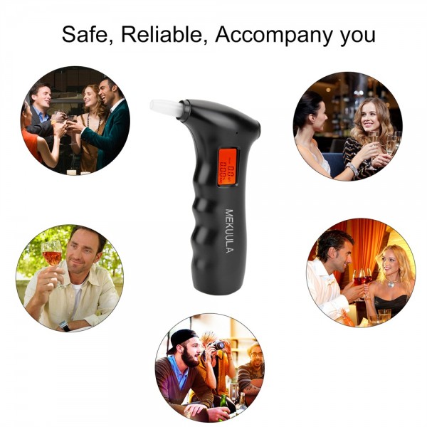 MEKUULA Electronic Alcohol Tester, Digital Alcohol Tester, Breathalyzer Portable Alcohol Tester with LCD Screen + 5 Tips