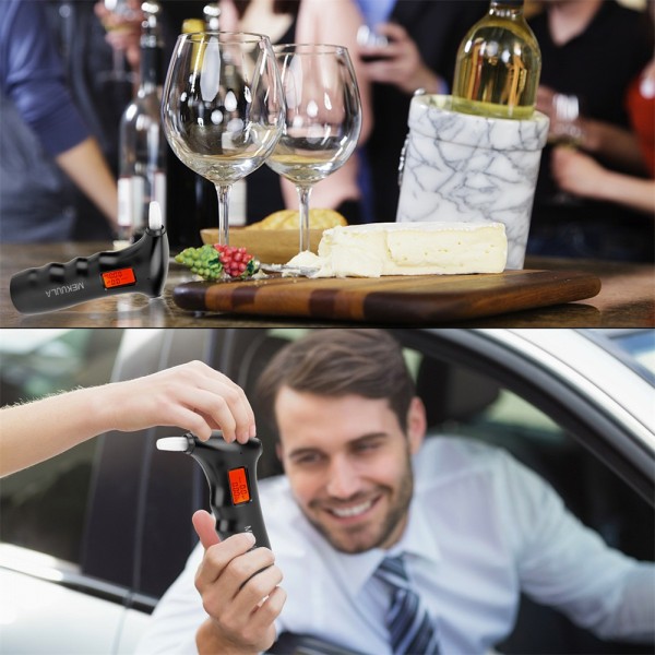 MEKUULA Electronic Alcohol Tester, Digital Alcohol Tester, Breathalyzer Portable Alcohol Tester with LCD Screen + 5 Tips