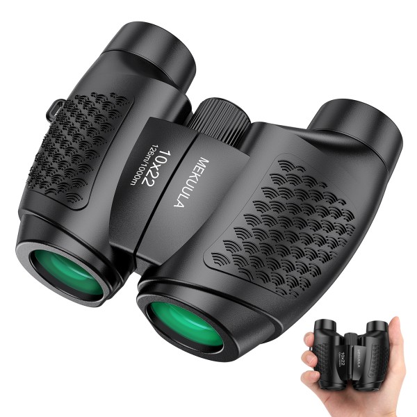 MEKUULA 10x22 Binoculars Compact Portable Binoculars with Weak Light Night Vision Waterproof for Bird Watching Outdoor Sports Games Concerts
